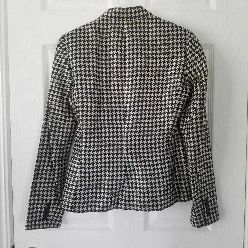 Ralph Lauren Silk Black & White Houndstooth Jacket - Picture 6 of 9